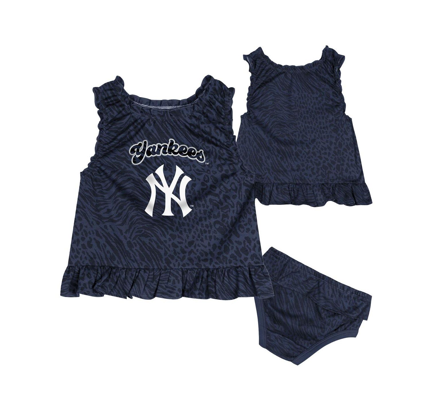 Infant Navy New York Yankees Playground Dress Bloomers Set