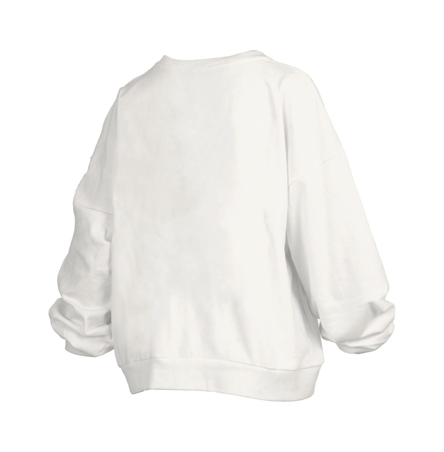 Женская толстовка Pressbox White Texas Longhorns Janise Arch Over Logo Waist Length Oversized Pullover — фото 2