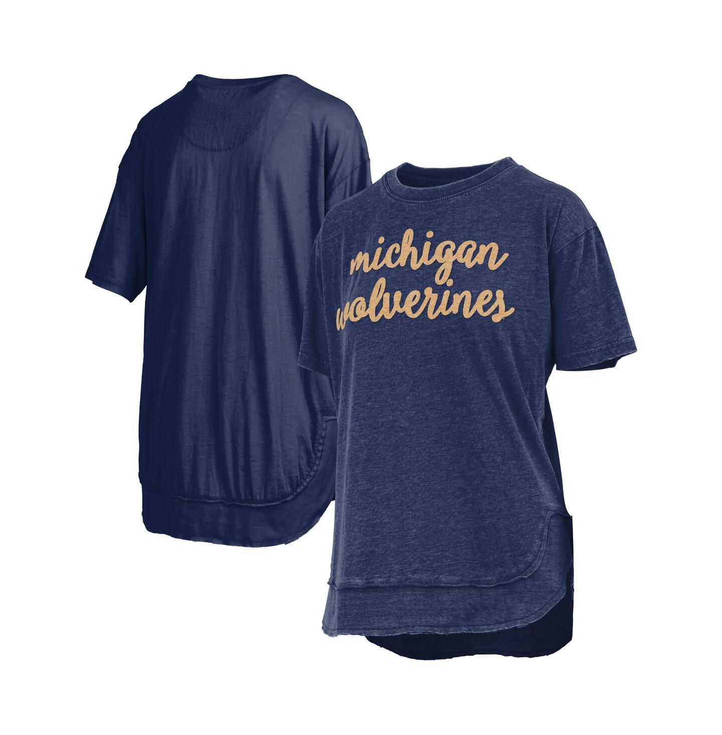 Женская футболка Pressbox Navy Michigan Wolverines Poncho — фото 1