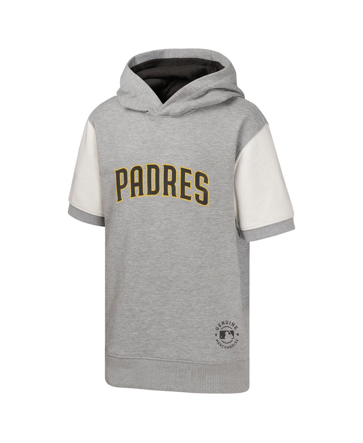 Outerstuff Big Boys And Girls Heather Gray San Diego Padres Line Up Short Sleeve Pullover Hoodie In Heather Gray
