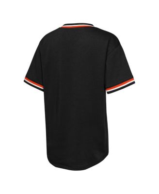 Big Boys and Girls Black Baltimore Orioles Relief Pitcher V-Neck T-Shirt