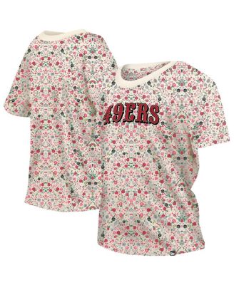 New Era - Women's  Cream San Francisco 49ers Glam Game Floral T-Shirt