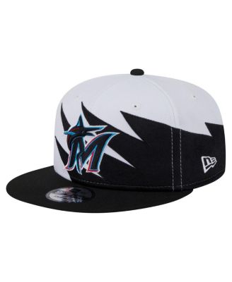 New Era - Men's Black/White Miami Marlins Jagged 9FIFTY Snapback Hat