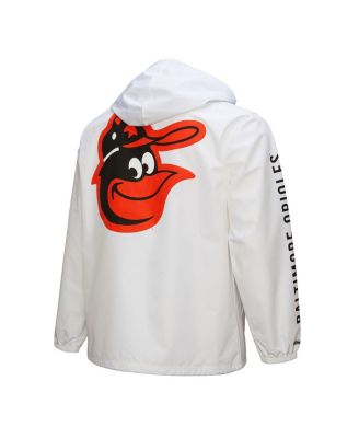 Men's White Baltimore Orioles Vintage Full-Snap Hooded Coaches Jacket