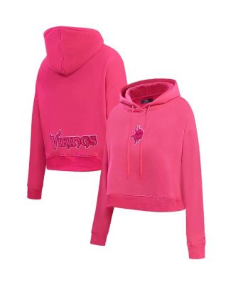 Pro Standard - Women's&nbsp;Pink Minnesota Vikings Triple Pink Cropped Fleece Pullover Hoodie