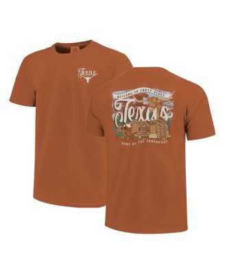 Women's Texas Orange Texas Longhorns Comfort Colors Campus Scene Drawing Script T-Shirt
