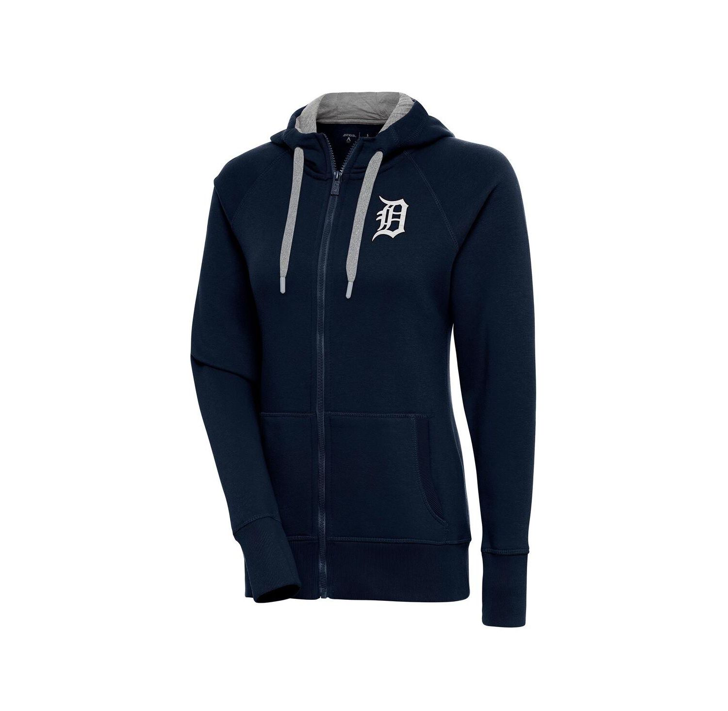Women's Navy Detroit Tigers Brushed Metallic Victory Full-Zip Hoodie