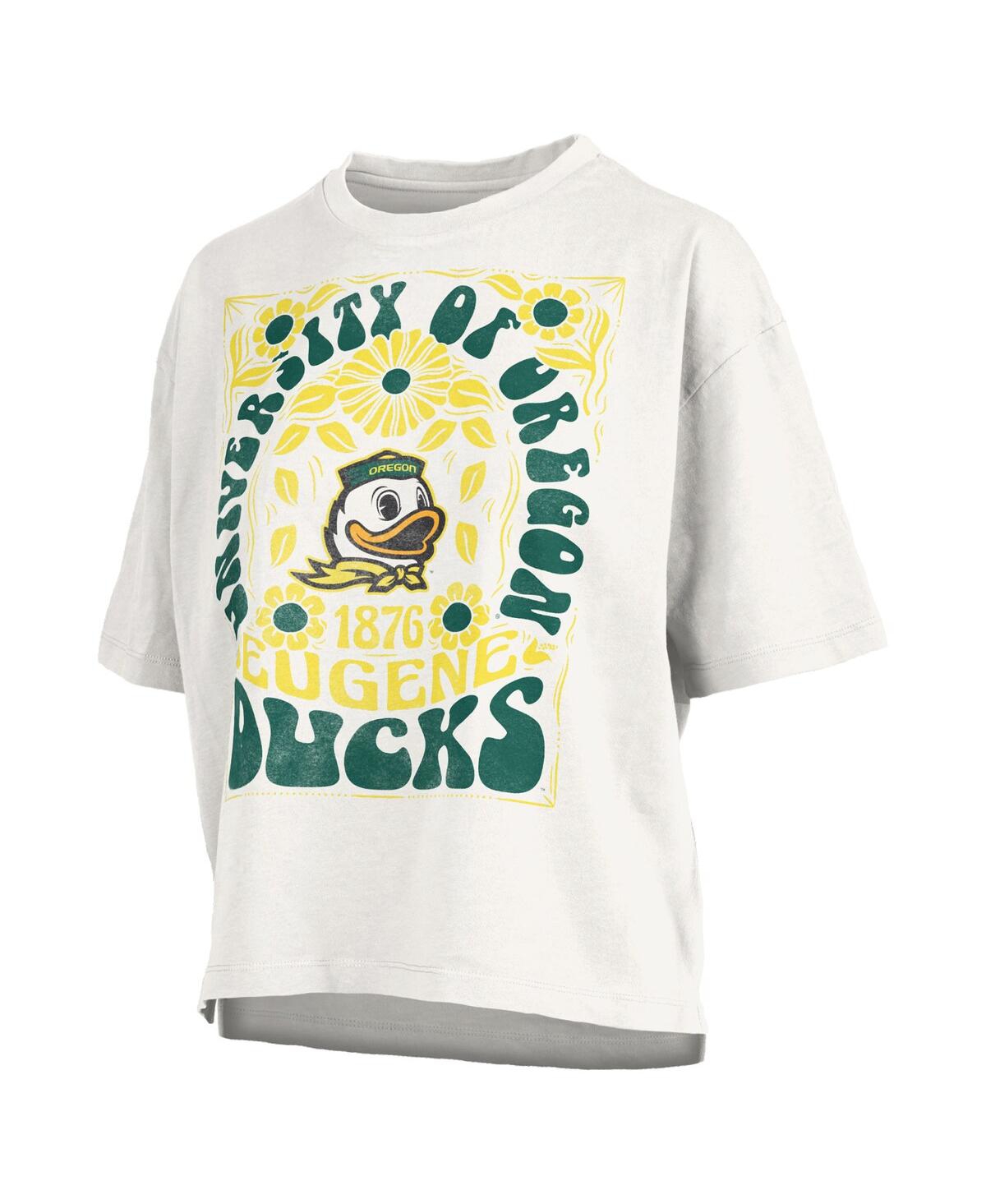 PRESSBOX WOMEN'S WHITE OREGON DUCKS HARMONY OVERSIZED T-SHIRT 