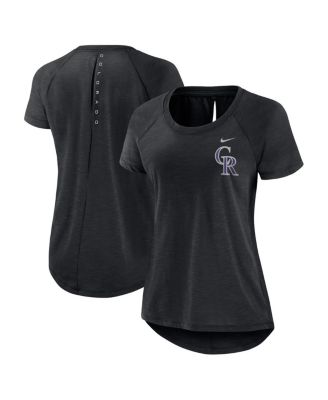 Nike - Women's Heather Black Colorado Rockies Summer Breeze Raglan Fashion T-Shirt