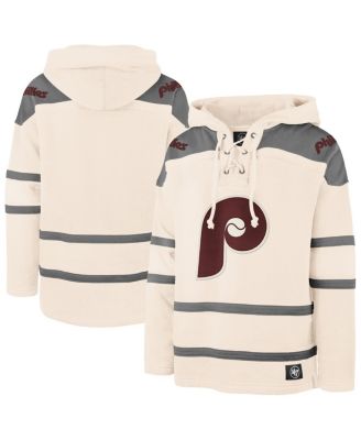 '47 Brand - Men's Cream Philadelphia Phillies Superior Lacer Pullover Hoodie