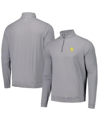 Peter Millar - Men's  Black San Diego Padres Perth Sugar Stripe Performance Quarter-Zip Top