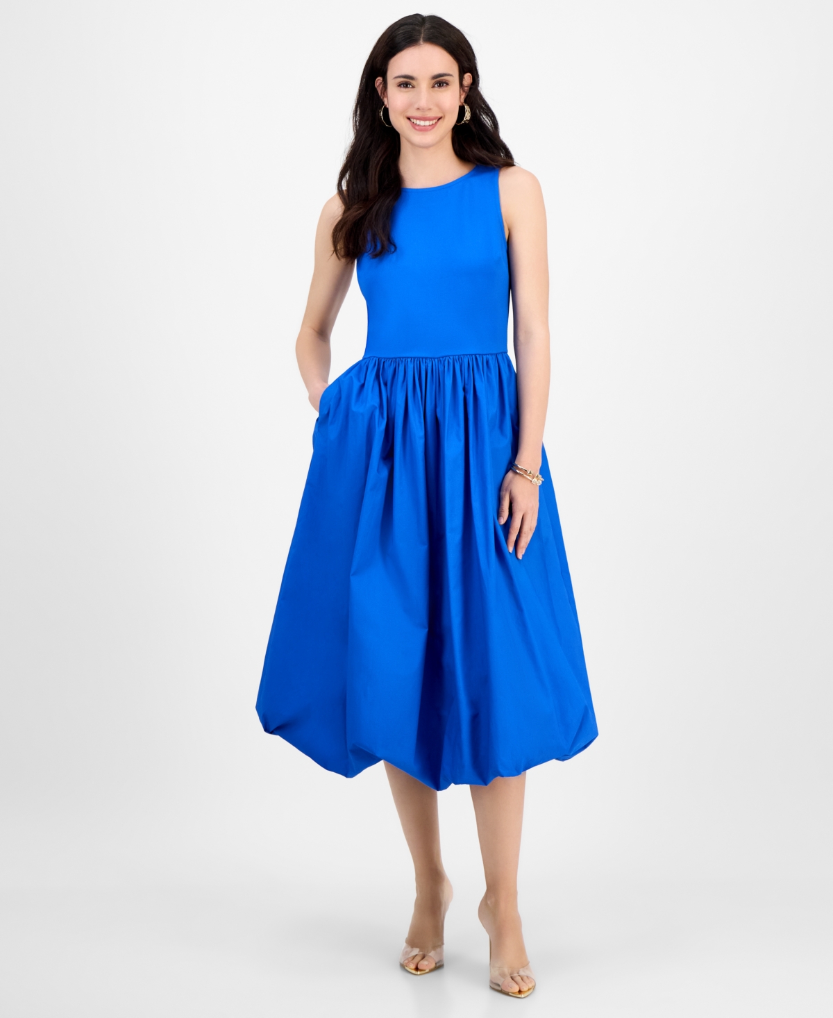 Inc International Concepts Petite Bubble-hem Midi Dress, Exclusively At Macy's