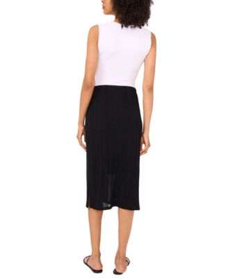 Women's Pull-On Side-Slit Midi Skirt