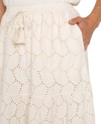 Women's Cotton Eyelet Maxi Skirt