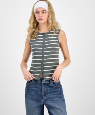Madden Girl - Juniors' Faux Button-Front Tank