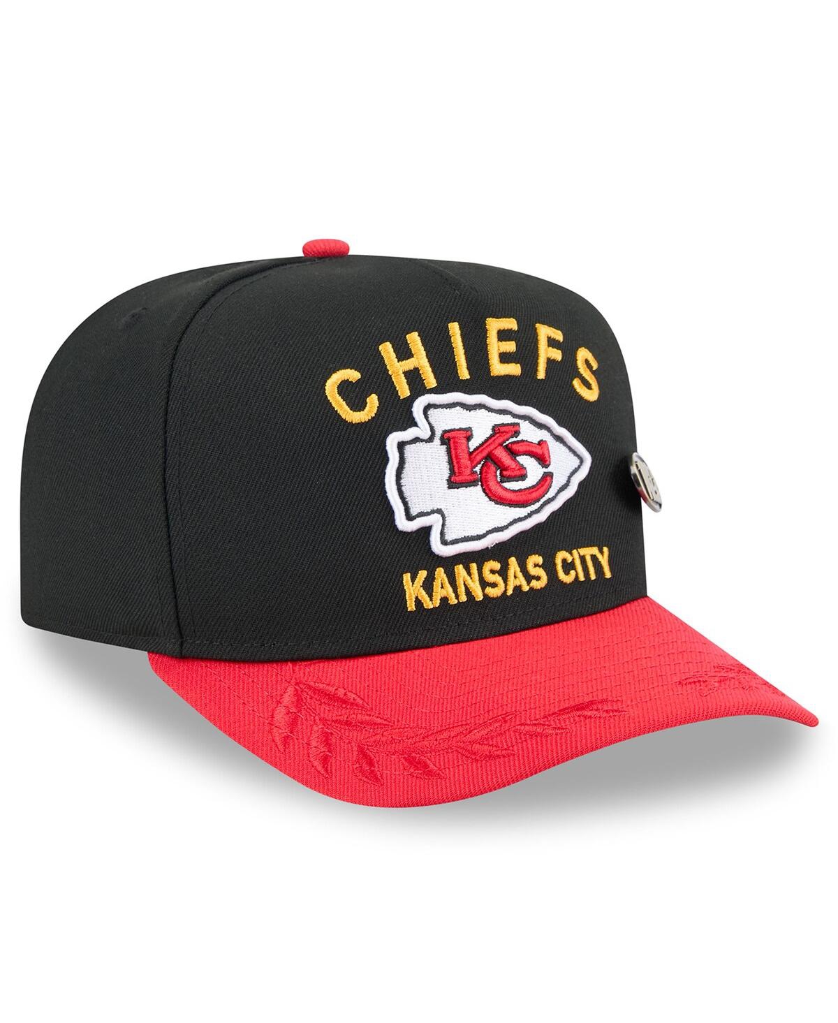 New Era Men's Black/red Kansas City Chiefs 2025 Nfl Draft On Stage A-frame 59fifty Fitted Hat In Black,red
