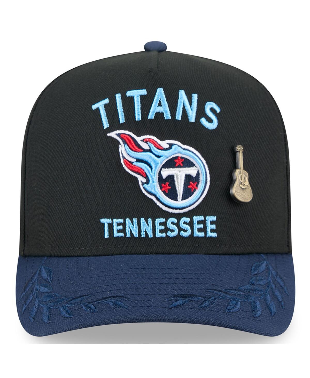 New Era Men's Black/navy Tennessee Titans 2025 Nfl Draft On Stage A-frame 59fifty Fitted Hat In Black,navy