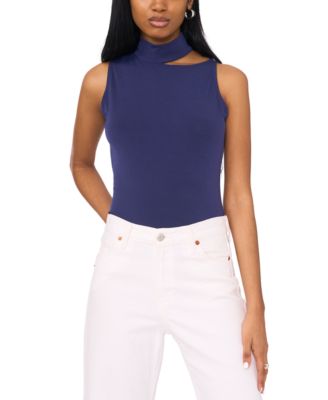 1.STATE - Women's Mock Neck Cutout Sleeveless Top
