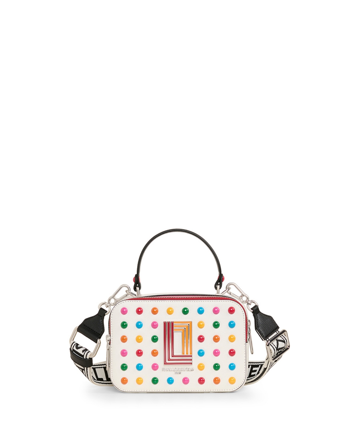 Karl Lagerfeld Simone Camera Crossbody Bag In White Multi