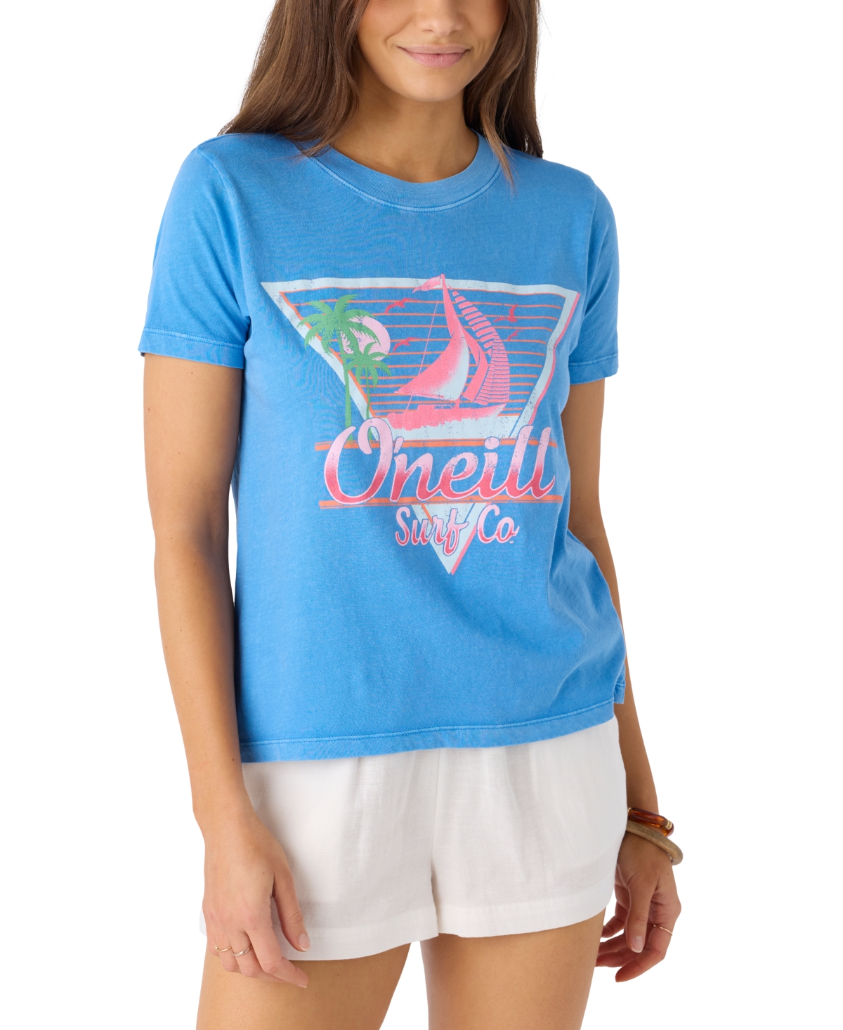 Juniors' Sunset Seeker Graphic Print Cotton T-Shirt - Regatta