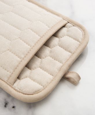 Honeycomb Quilted Chambray Pot Holder Set, 7" x 10"