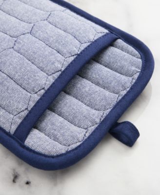 Honeycomb Quilted Chambray Pot Holder Set, 7" x 10"