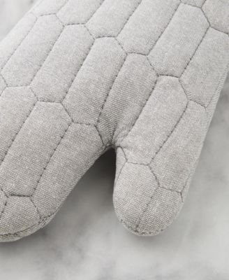 Honeycomb Quilted Chambray Oven Mitt Set, 7" x 13"