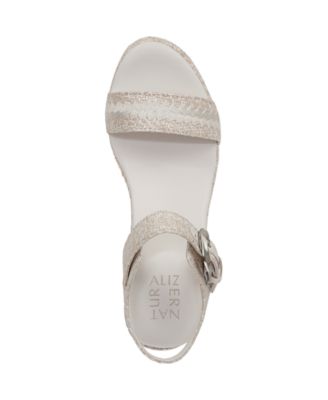 Open Round Toe Buckle Wedge Sandals