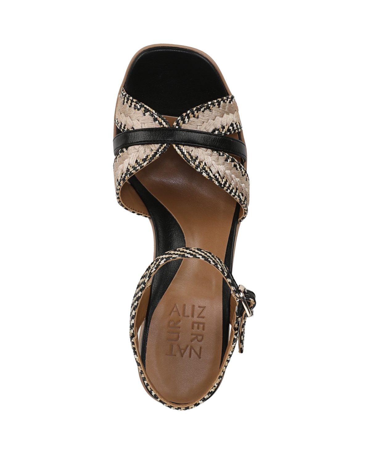 Naturalizer Katalina Platform Sandal In Black,tan Weave Fabric