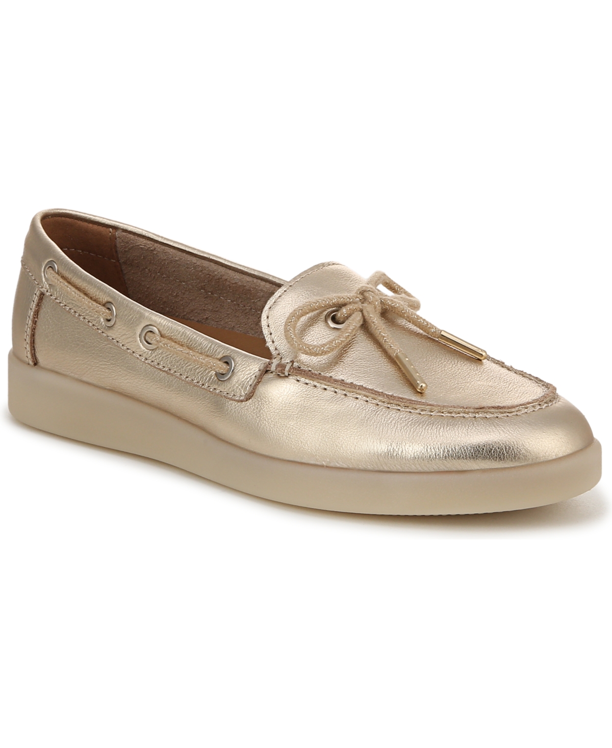 Naturalizer Keelboat Boat Shoe In Soft Gold Leather