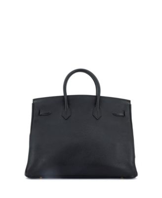 Pre-Owned Hermes Birkin 35 Handbag Black Ardennes with Gold Hardware