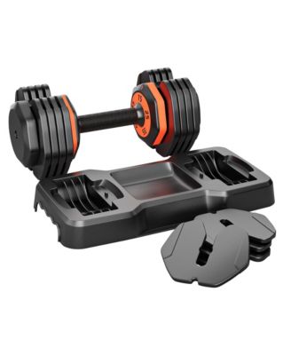 55LB 5-in-1 Adjustable Dumbbell – Anti-Slip Metal Handle, Quick Weight Change for Full-Body Home Gym Workouts