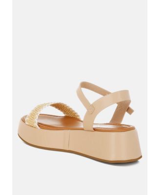 Anglong Raffia Flatform Sandals
