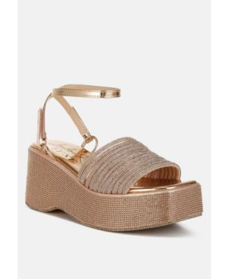 Womens Swifties Rhinestone Embellished Lace-Up Sandals