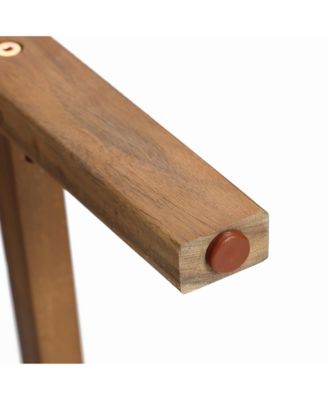 Outdoor Acacia Wood  Counter Height Stools, Set of 2