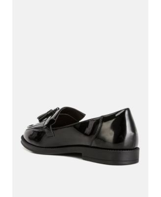 valerie tassel detail patent loafers