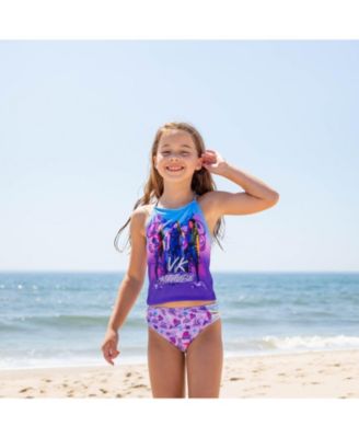 Girls Uma Evie Mal Tankini Top and Bikini Bottom Swim Set to