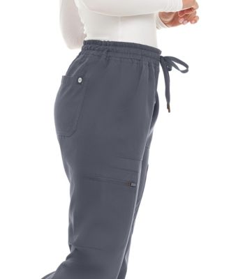 Women's Seven Pocket Cargo Scrub Pants Joggers with 4-Way Stretch