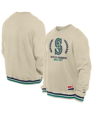 New Era - Men's Cream Seattle Mariners Throwback Pullover Sweatshirt