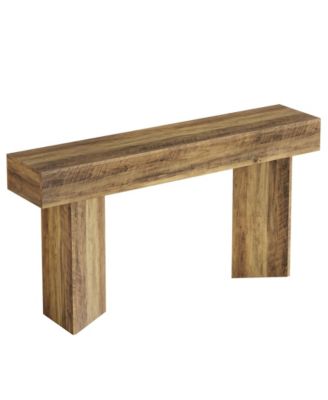 63-Inch Farmhouse Console Table, Narrow Long Sofa Table Behind Couch, Wood Entry Console for Entryway, Living Room, Foyer, Rustic Brown