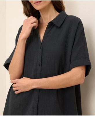 Women's Organic Cotton Coastal Double Gauze Oversized Shirt -