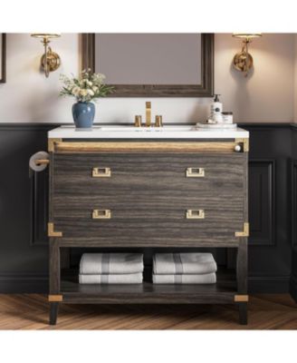 36" Bathroom Vanity with Motion Sensor Light, Wood Bathroom Vanity