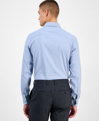 Men's Slim-Fit Herringbone Dress Shirt