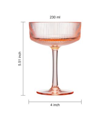 Khen Art Deco Shatterproof Coupe Glasses, Set of 6