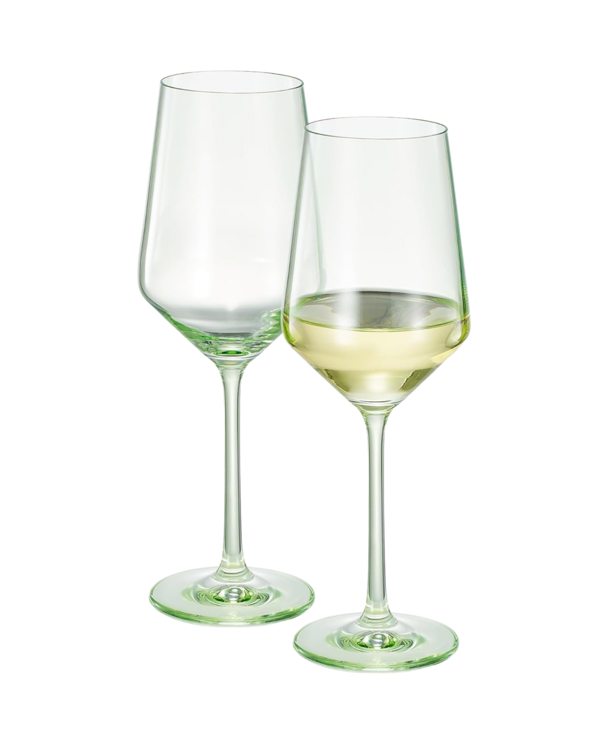 The Wine Savant Contemporary Wine Glasses, Set Of 2 In Verdelight Green
