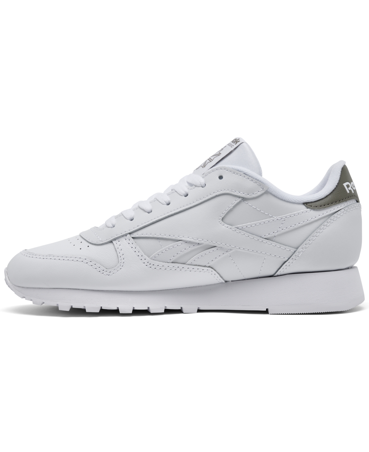 Reebok Men's Classic Leather Casual Sneakers From Finish Line In White,gritty Gray