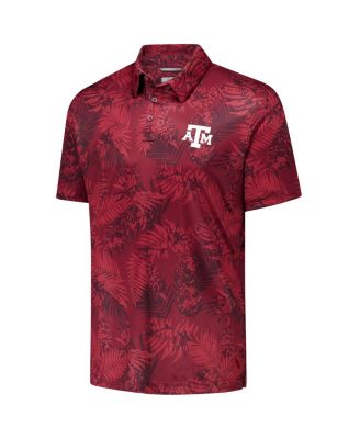 Men's Maroon Texas A&M Aggies PFG Super Terminal Tackle Omni-Shade Bangalow's Polo Shirt