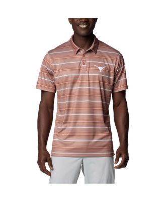 Columbia - Men's Texas Orange Texas Longhorns PFG Super Terminal Tackle Omni-Shade Stripe Polo