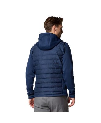 Men's Navy West Virginia Mountaineers Out-Shield Hybrid Full-Zip Hoodie Jacket