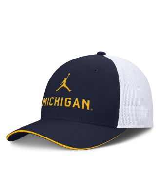 Jordan - Men's College Navy/White Michigan Wolverines Rise Adjustable Trucker Hat